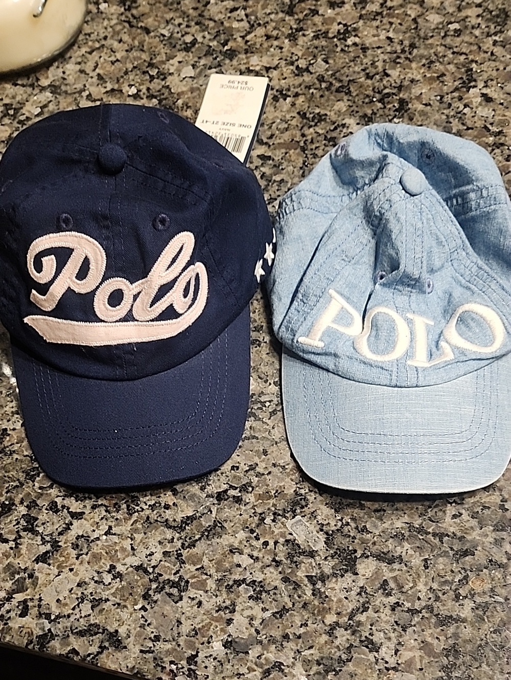 Polo by Ralph Lauren Kids' Polo Script Baseball Caps - Navy & Light Blue